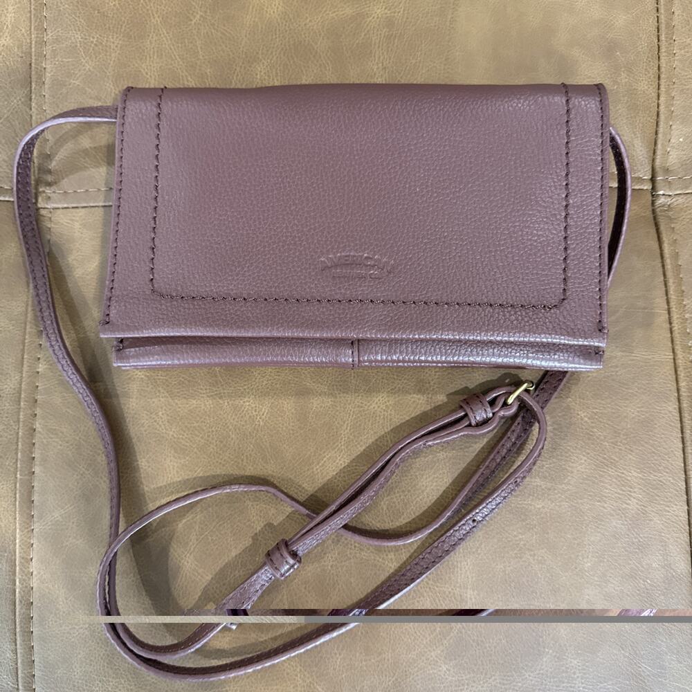 American Leather Co Pebble Grain Leather Crossbody Crossbody Bag Brown